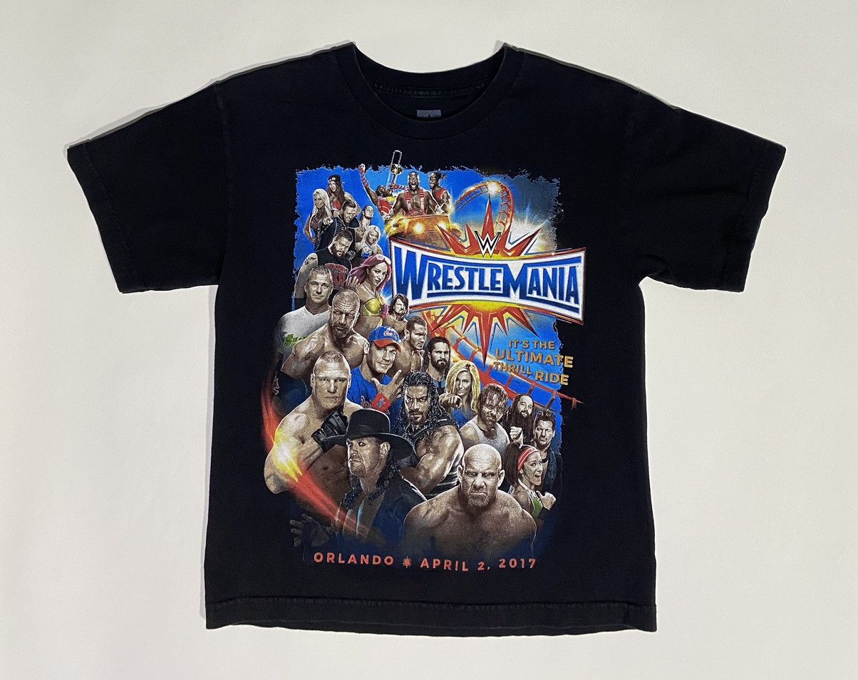 Vintage × WWE Wrestlemania 2017 (Orlando, FL) t shirt (sz Boys L) Size US S / EU 44-46 / 1 - 3 Thumbnail