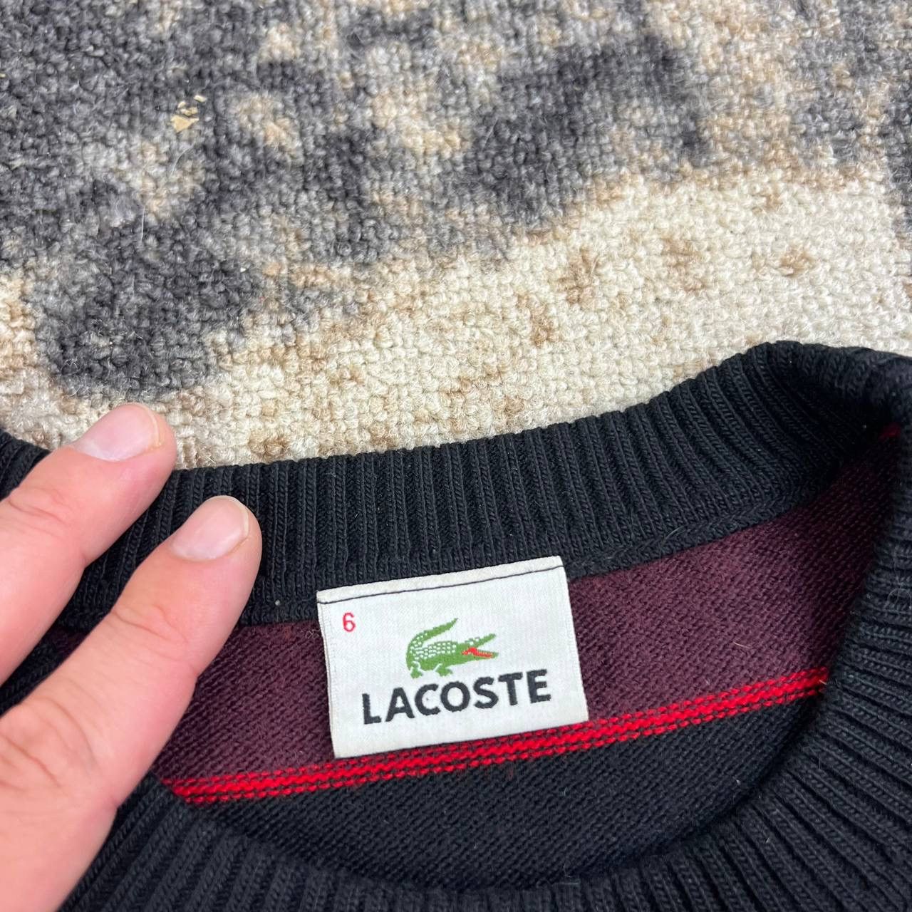 Lacoste Lacoste Mini Logo Luxury Striped Sweater Streetwear Style Size US XL / EU 56 / 4 - 5 Thumbnail