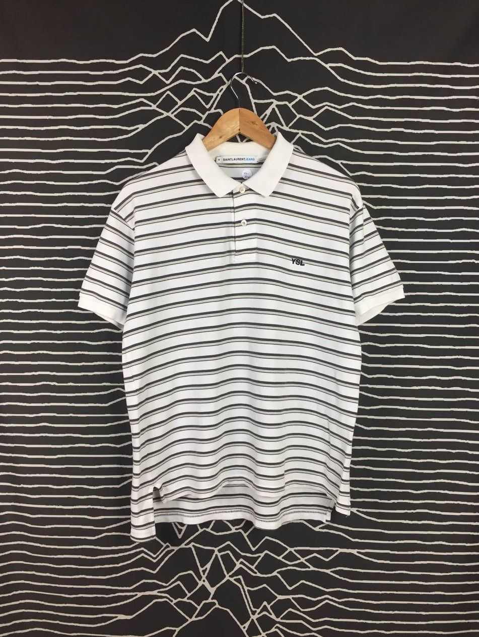 Yves Saint Laurent YSL Yves Saint Laurent Jeans Embroidered Logo Polo Tee Size US M / EU 48-50 / 2 - 1 Thumbnail
