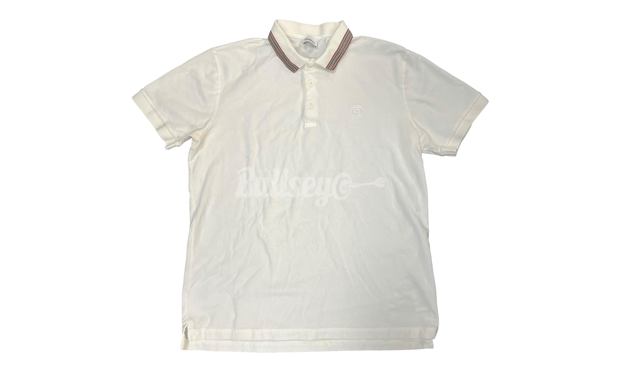 Burberry Logo Collar White Polo T-Shirt (PreOwned) Size US XL / EU 56 / 4 - 1 Thumbnail