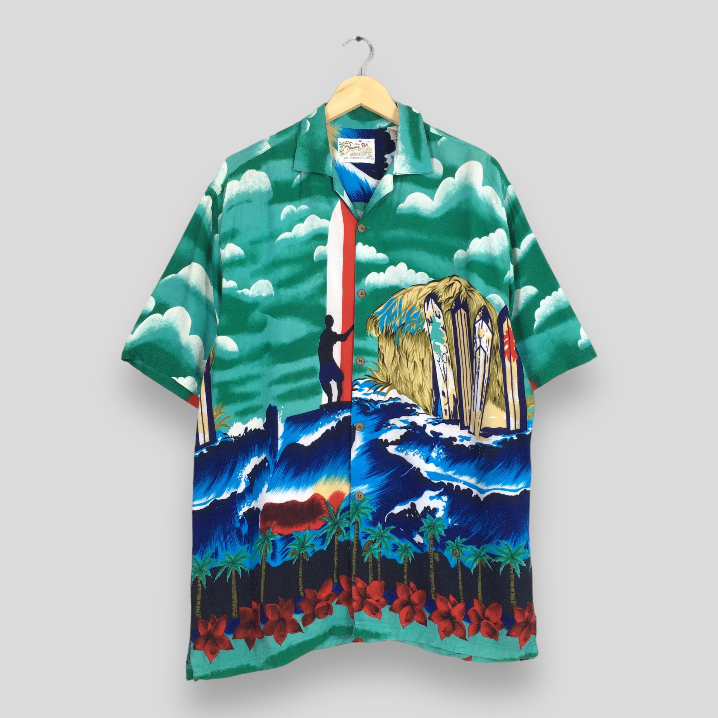 Vintage Vintage Hawaiian Surfing Beach Tropical Rayon Shirt Large Size US L / EU 52-54 / 3 - 1 Thumbnail