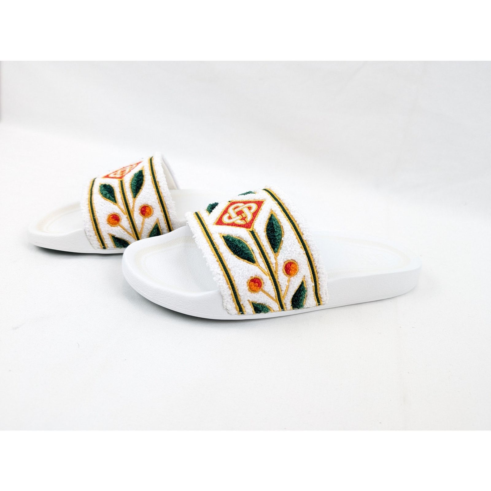 Casablanca o1rshd1 Embroidered Terry Slider Slipper in White Size US 6 / EU 39 - 16 Thumbnail