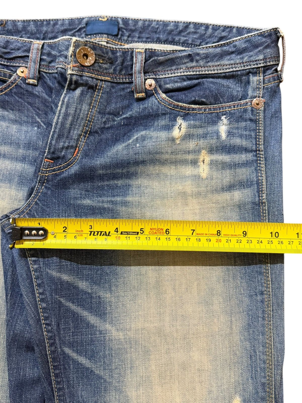 Edwin Vintage Y2K Edwin Mud Wash Faded Distressed Wide Leg Flare Size US 32 / EU 48 - 12 Thumbnail