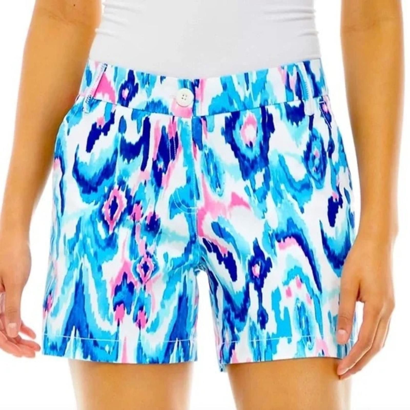 Tuff Crowd Crown & Ivy Shorts Caroline 20W White Abstract Button Size 42" / US 20 - 1 Thumbnail