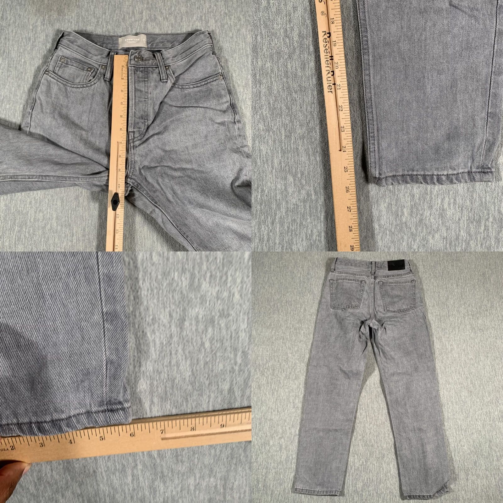 Everlane Everlane Jeans Womens Gray The 90s Cheeky High Rise Organic Cotton Denim Size 26 (approx) Regular Rise Straight Size 42" / US 20 - 8 Thumbnail