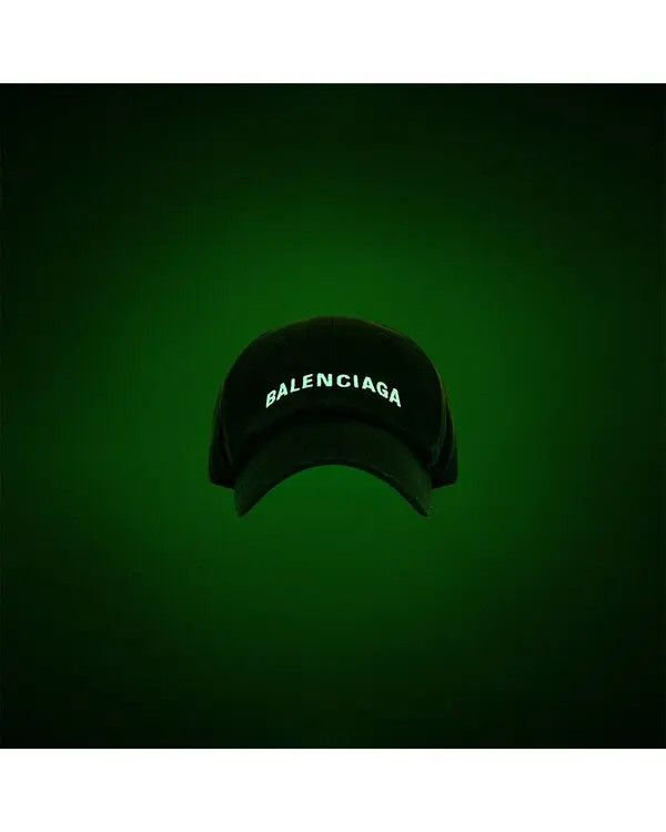 Balenciaga Balenciaga Logo Front Cap Glow In The Dark In Black / size s Size ONE SIZE - 1 Thumbnail