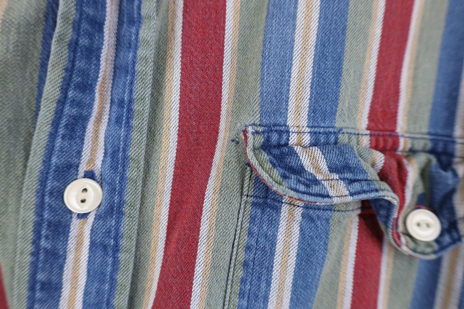 Vintage Vintage 90s Streetwear Striped Collared Button Down Shirt Size US L / EU 52-54 / 3 - 4 Thumbnail