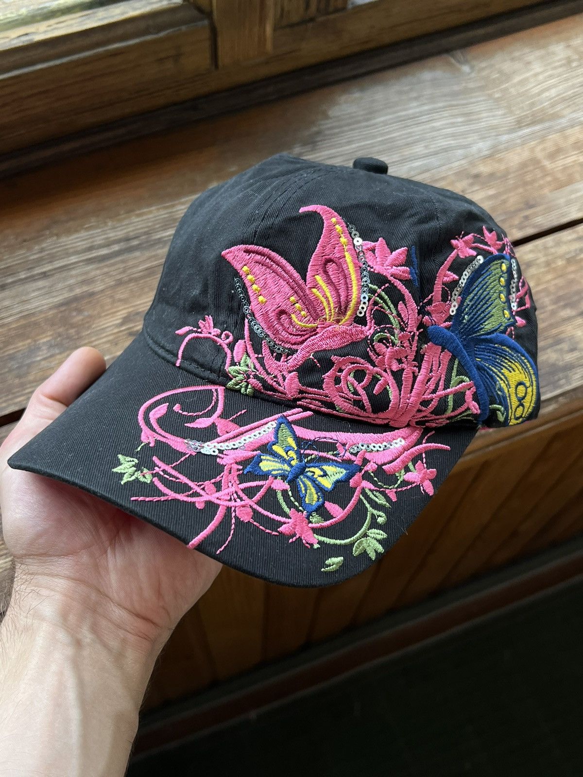 Other Y2k Butterfly Flowers Cap Vintage Hat Size ONE SIZE - 1 Thumbnail