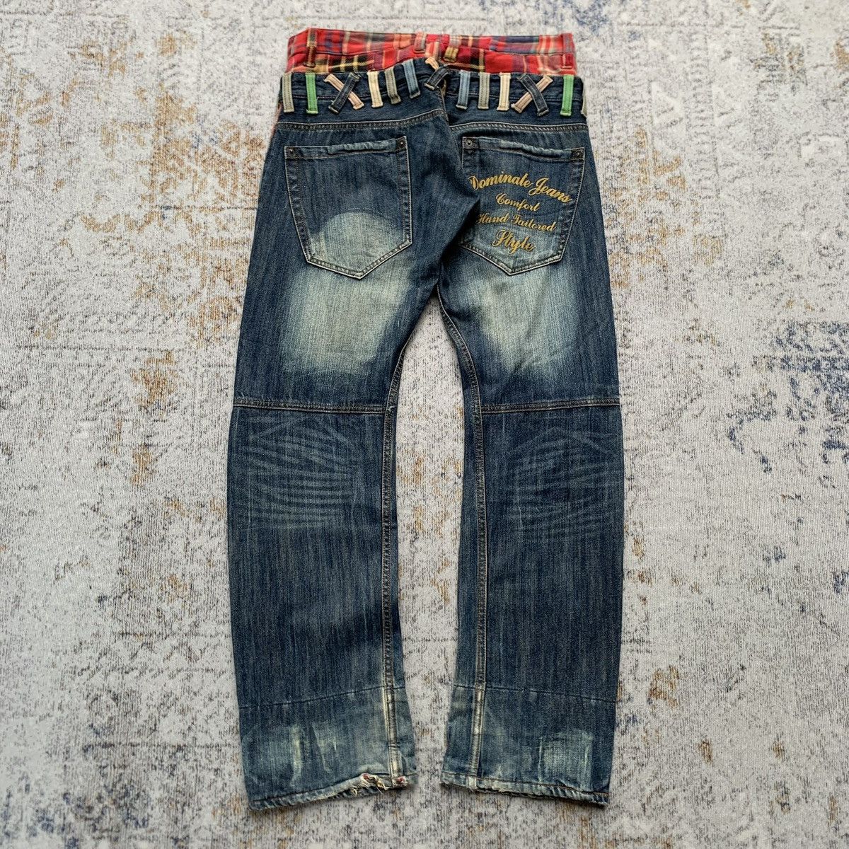 Japanese Brand Rare Japanese Brand Dominate Double Waist Embroidery Jeans Size US 34 / EU 50 - 1 Thumbnail