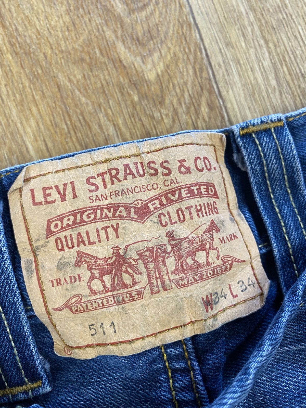 Levi's Levi’s 511 Buckle Back Works style Faded Denim Jeans W34 L32 Size US 34 / EU 50 - 5 Thumbnail