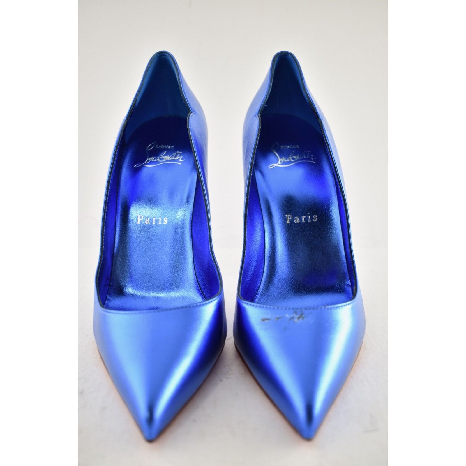 Christian Louboutin Christian Louboutin Hot Chick 100 Alize Blue Leather Pointed Size US 7 / IT 37 - 5 Thumbnail