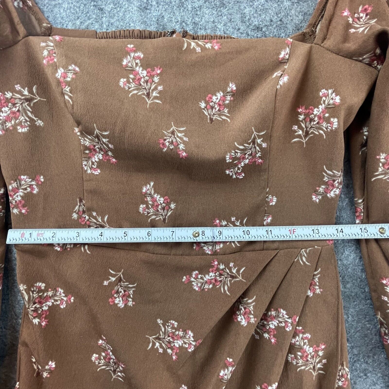 Abercrombie & Fitch Abercrombie & Fitch Dress S Brown Smocked Babydoll Romantic Size S / US 4 / IT 40 - 4 Thumbnail