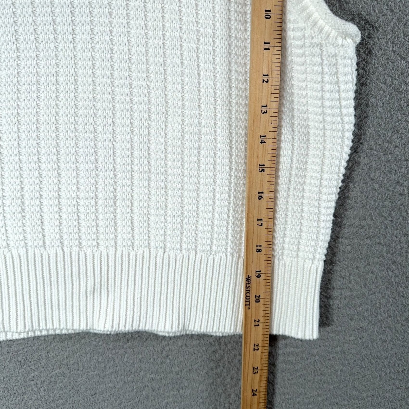 Quince Quince Sweater Tank Top Womens XL White 100% Organic Cotton Cropped Sleeveless Pullover Scoop Neck Size XL / US 12-14 / IT 48-50 - 7 Thumbnail