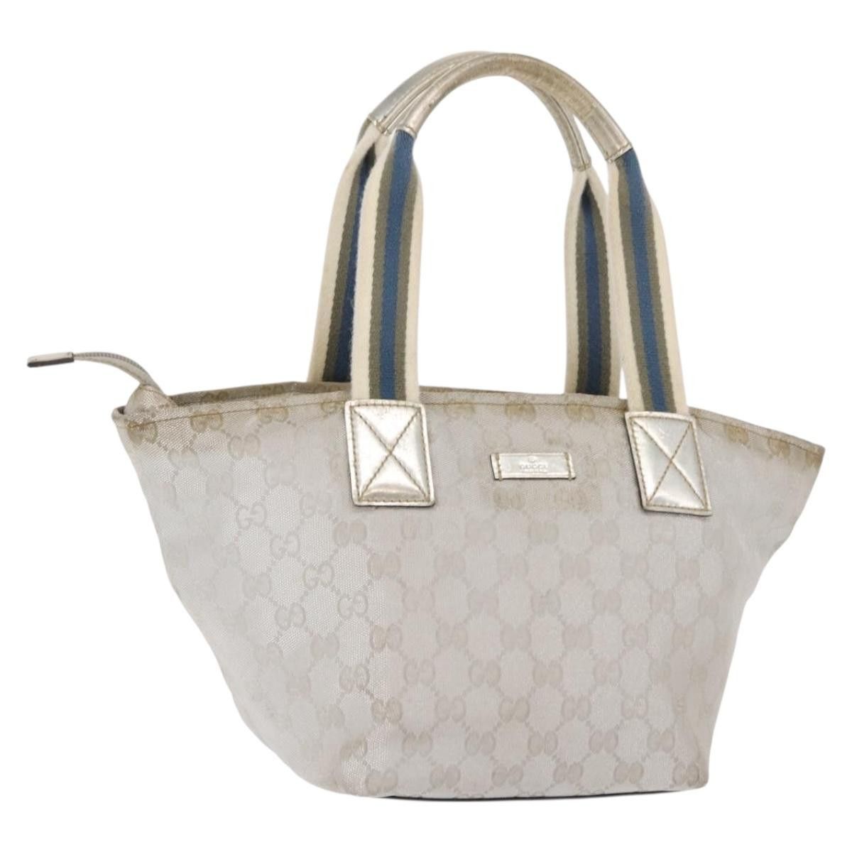 Gucci GUCCI GG Canvas Sherry Line Tote Bag Silver Size ONE SIZE - 1 Thumbnail