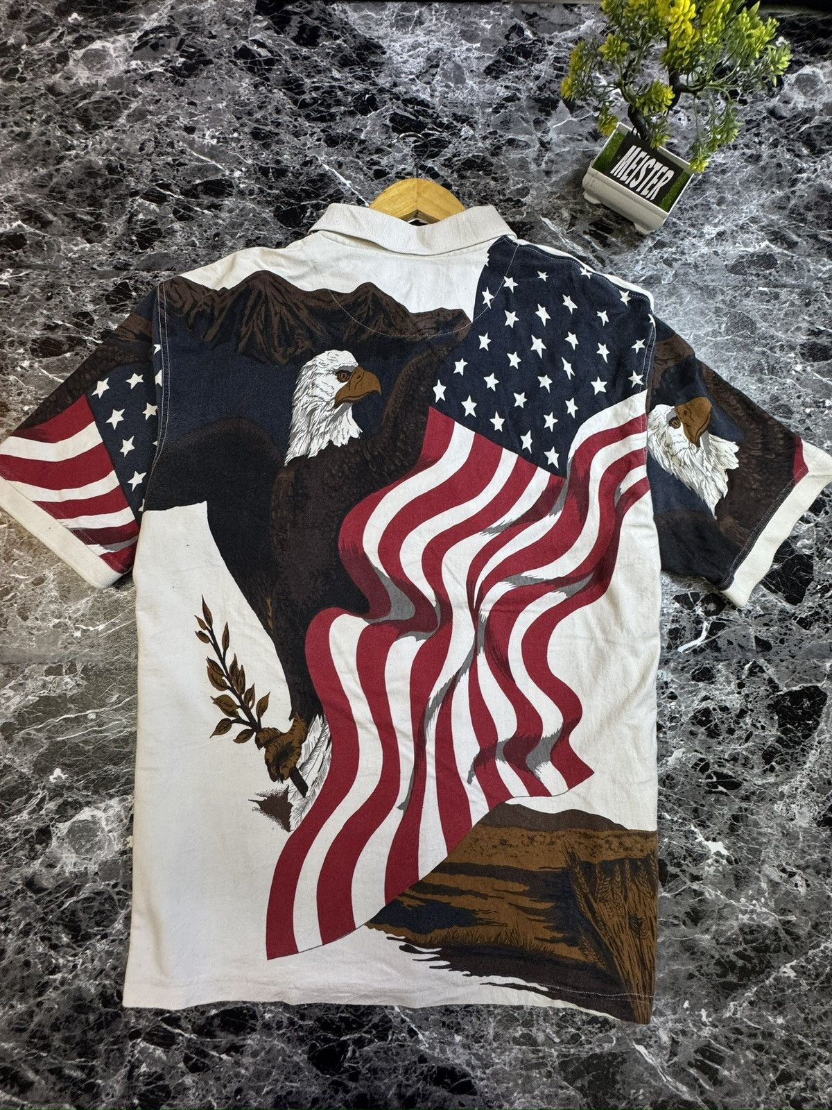 American Eagle Outfitters American Summer Overprint Polo Short Sleeve Shirt Size US XXL / EU 58 / 5 - 6 Thumbnail