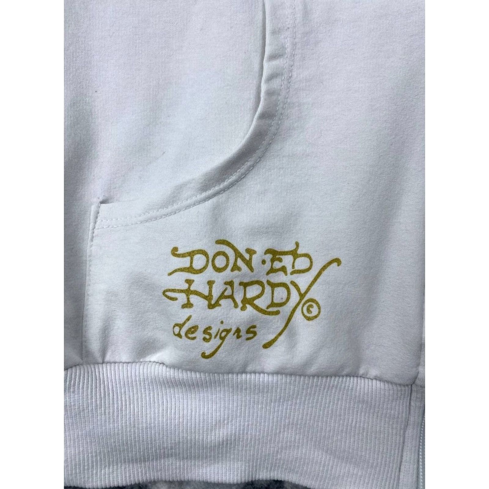 Ed Hardy VINTAGE Ed Hardy By Christian Audigier Hoodie Full Zip Logo Men L White Size US L / EU 52-54 / 3 - 5 Thumbnail
