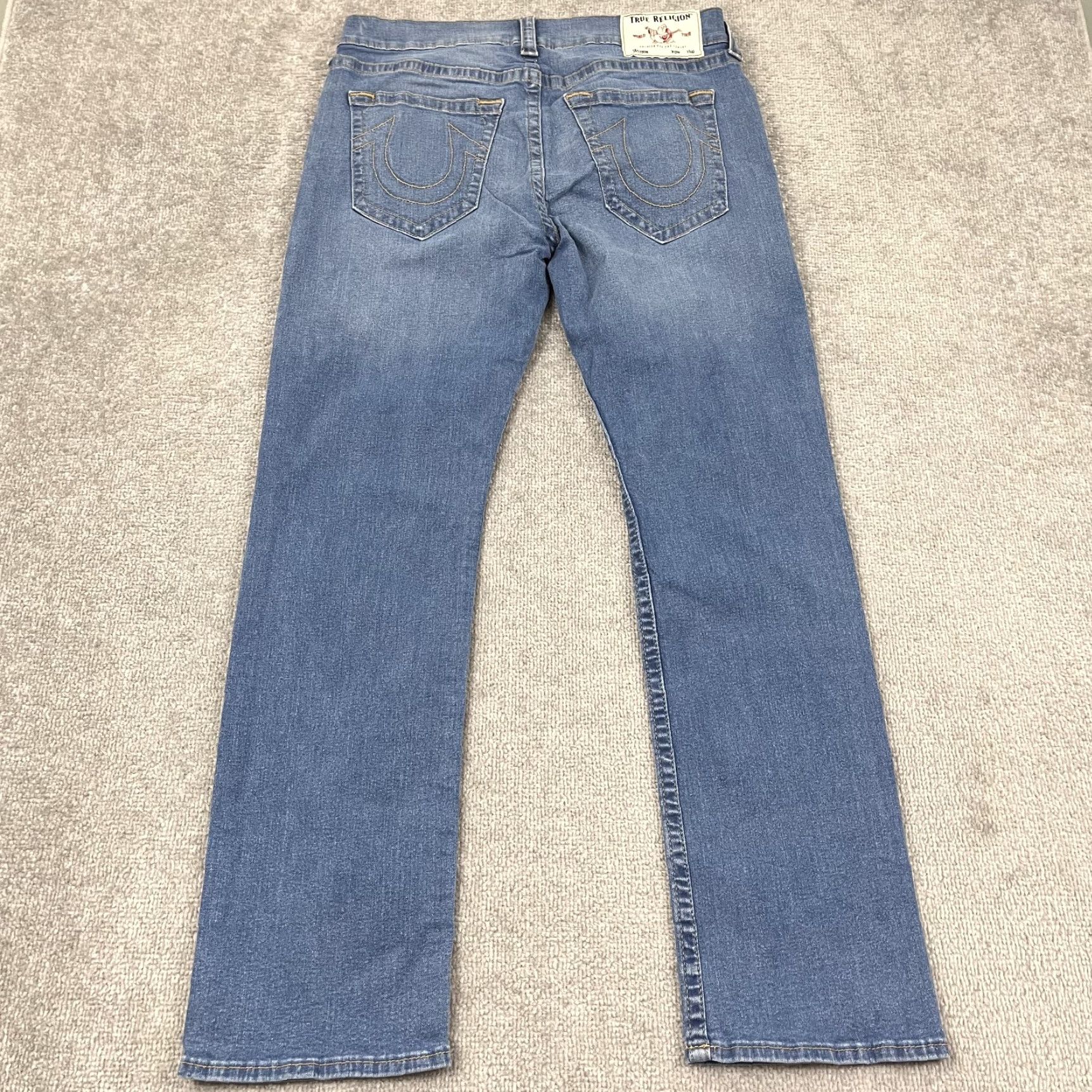 True Religion True Religion Ricky Jeans Mens 34 x 32 Relaxed Straight Blue Denim Hip Hop Pants Size US 34 / EU 50 - 2 Thumbnail