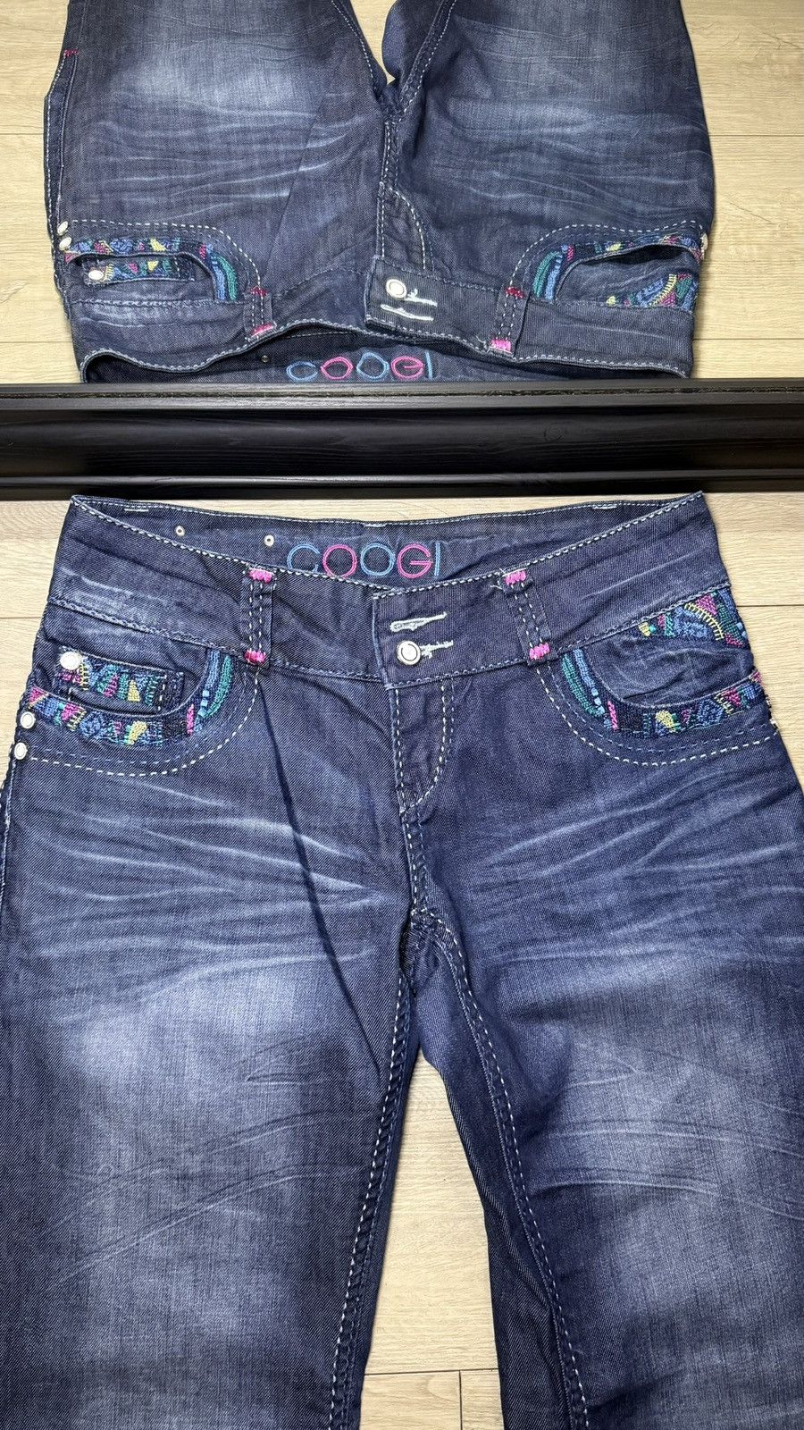 Coogi Y2K 2000s Coogi Bootcut Embroidered Colorful Low Rise Jeans Size 34" / US 12 / IT 48 - 4 Thumbnail