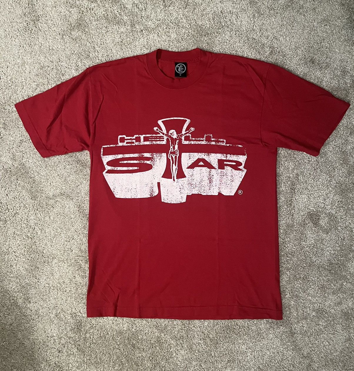 Hellstar Jesus Emblem T-Shirt Red