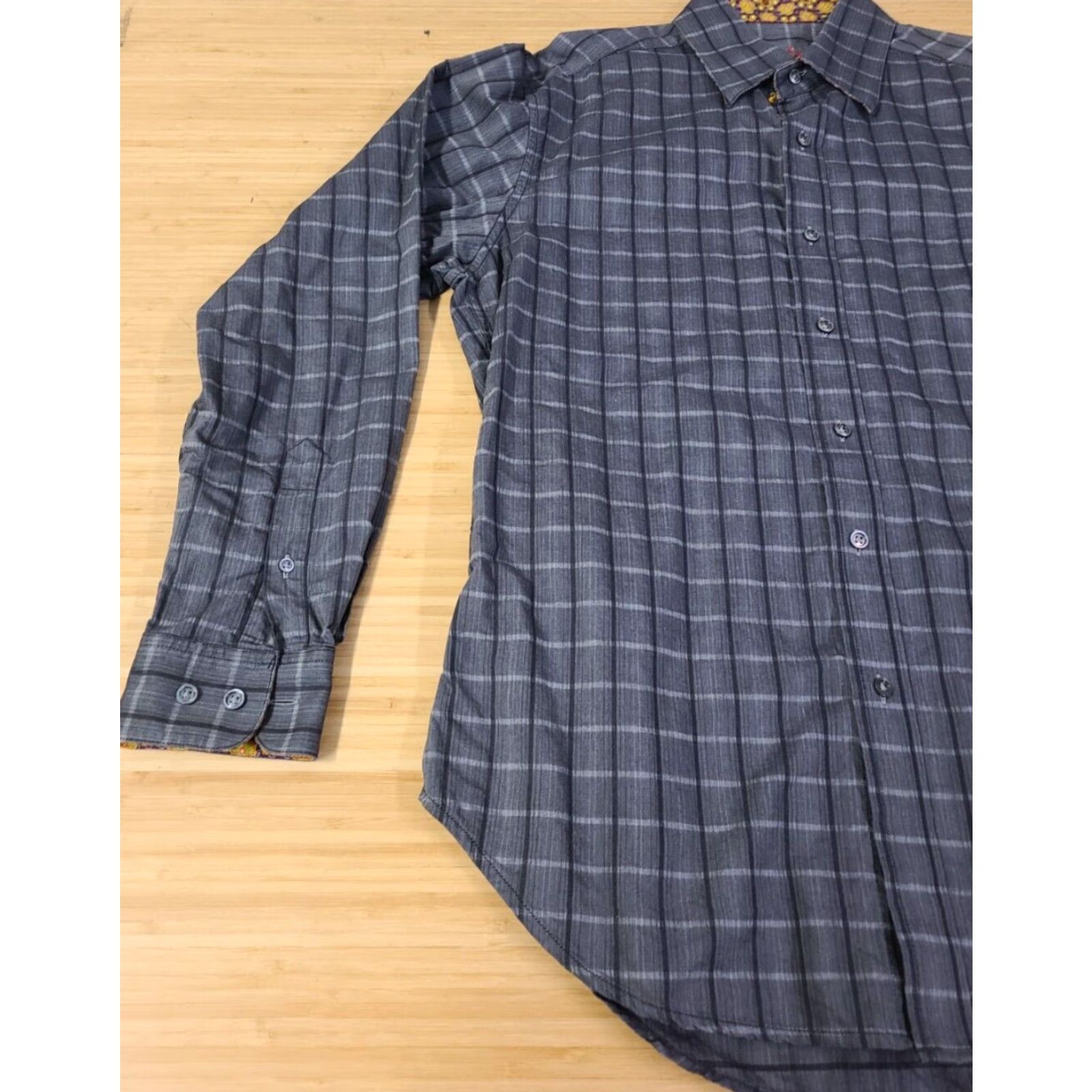 Robert Graham Robert Graham Men's Long Sleeve Shirt Gray Square Pattern Button-Up Collared Embroidered Graphic Print Size L Size US L / EU 52-54 / 3 - 4 Thumbnail