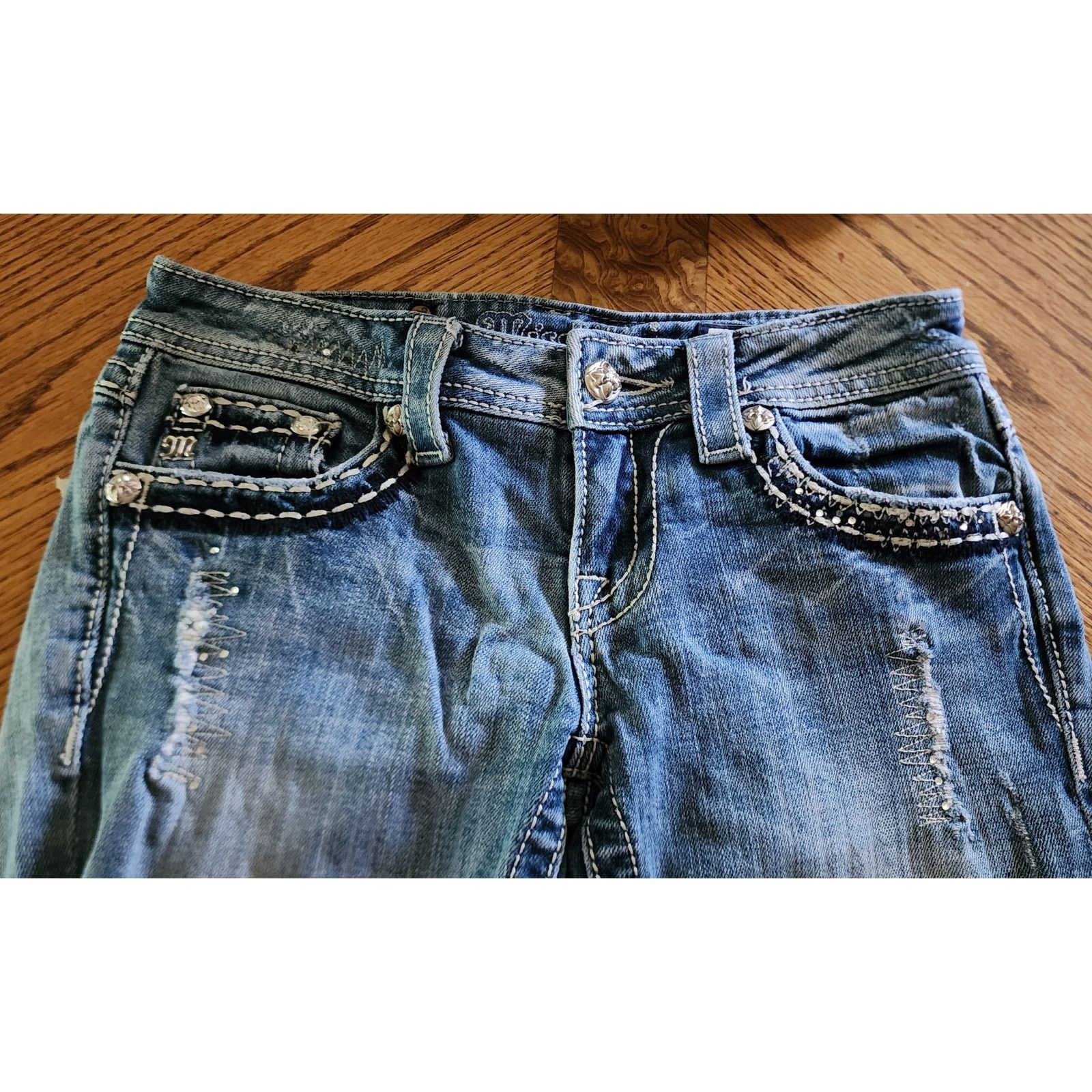 Miss Me Miss Me JE5864BR rhinestone stud distressed Boot Capri 26 EU Size 28" / US 6 / IT 42 - 5 Thumbnail