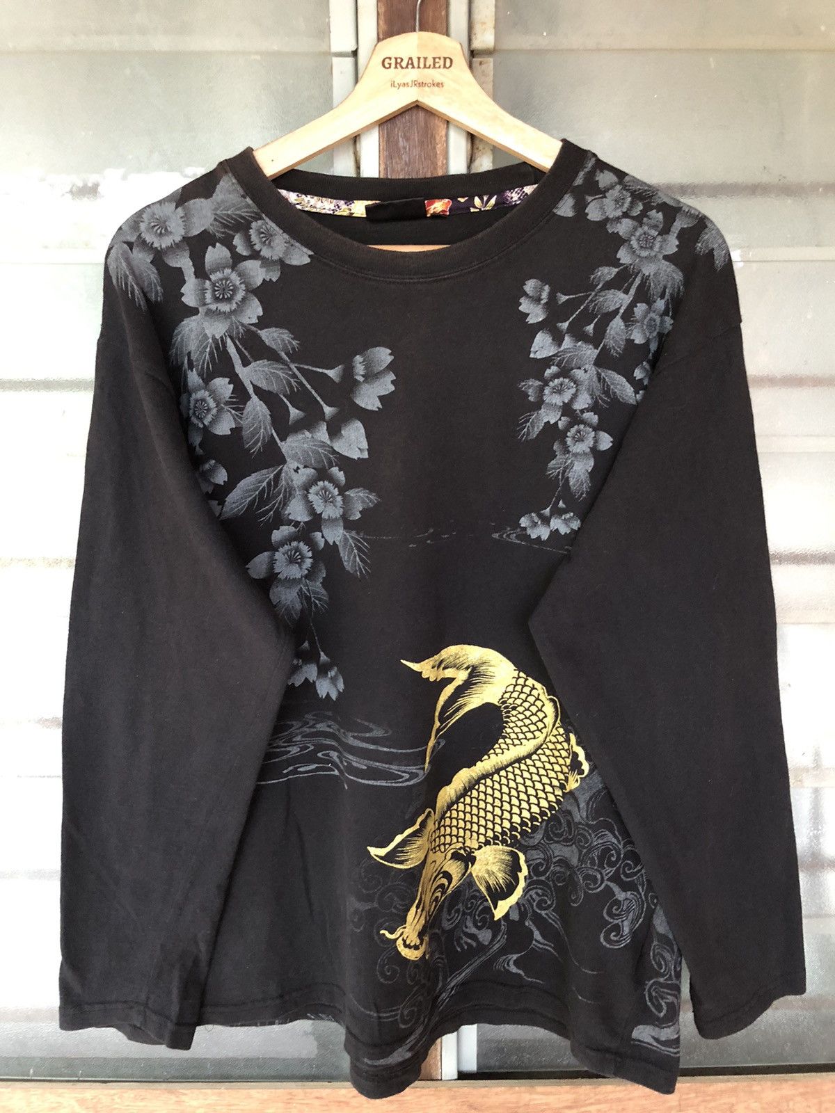 Bullet Noise Vintage Bullet Noise Sukajan Fish Gold Long Sleeve Tee Size US XL / EU 56 / 4 - 5 Thumbnail