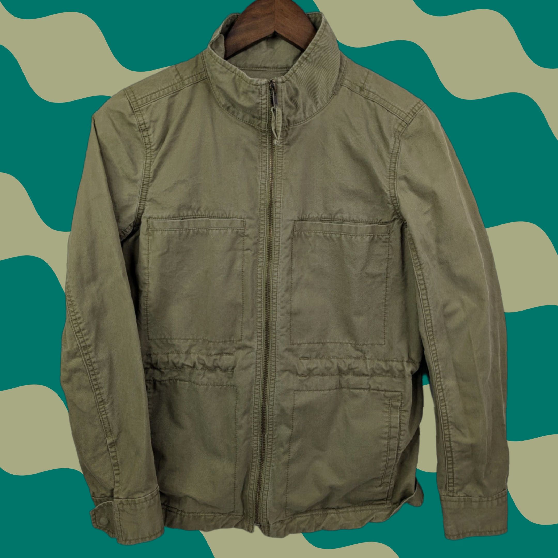 J.Crew J.CREW Jacket Army Green Cotton Fatigues Short Sleeve Zip Pockets Women Size S Casual Workwear Fall Spring Summer Winter Utility Size S / US 4 / IT 40 - 1 Thumbnail
