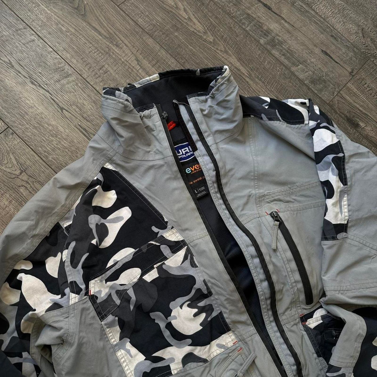 Vintage Vintage Grey Snow Camo Polaris Octane Snowmobile Ski Jacket Size US L / EU 52-54 / 3 - 8 Thumbnail