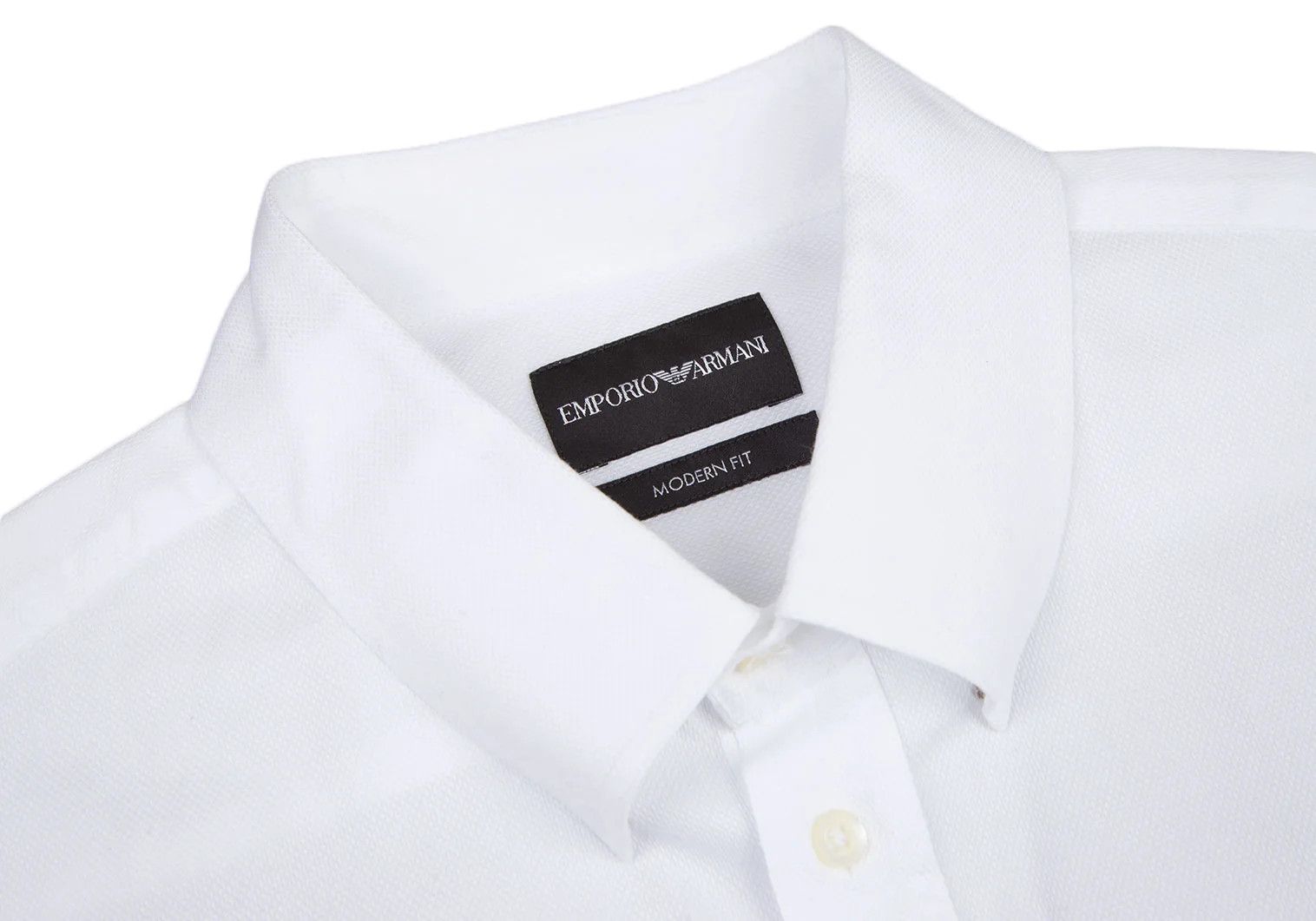 Emporio Armani Cotton Dobby Button-Down Shirt in White, Size 42 Size US XS / EU 42 / 0 - 3 Thumbnail