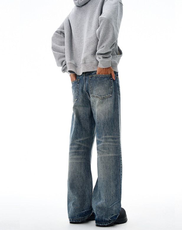 Japanese Brand American-style whisker tie-dye loose wide-leg jeans Size US 32 / EU 48 - 5 Thumbnail