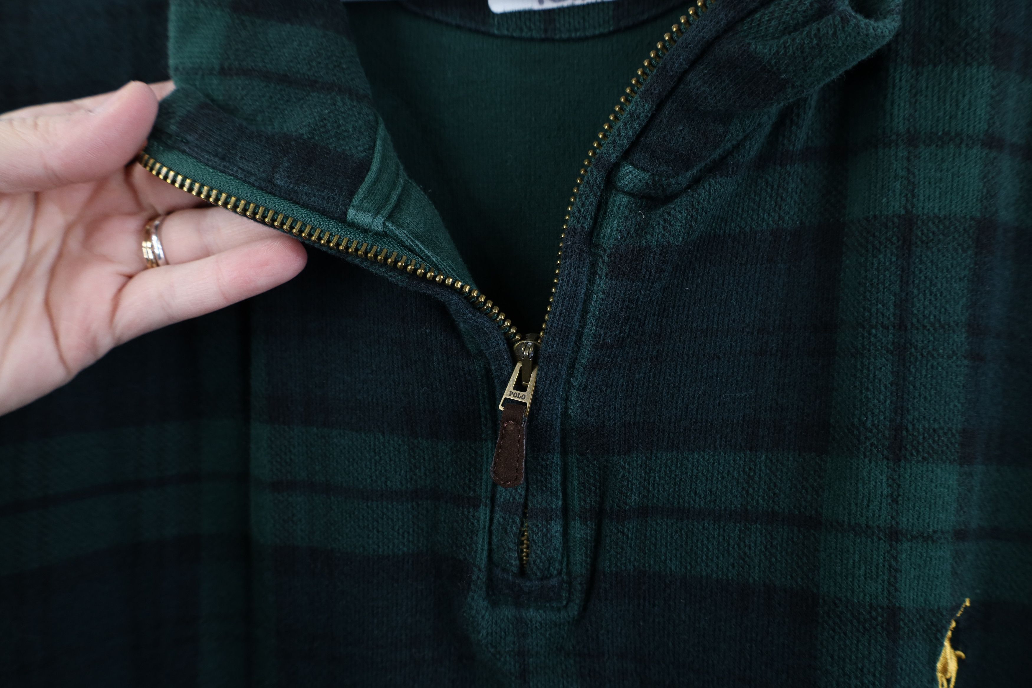 Ralph Lauren Vintage Y2K Ralph Lauren Ribbed 1/4 Half Zip Sweater Plaid Size US XXL / EU 58 / 5 - 5 Thumbnail
