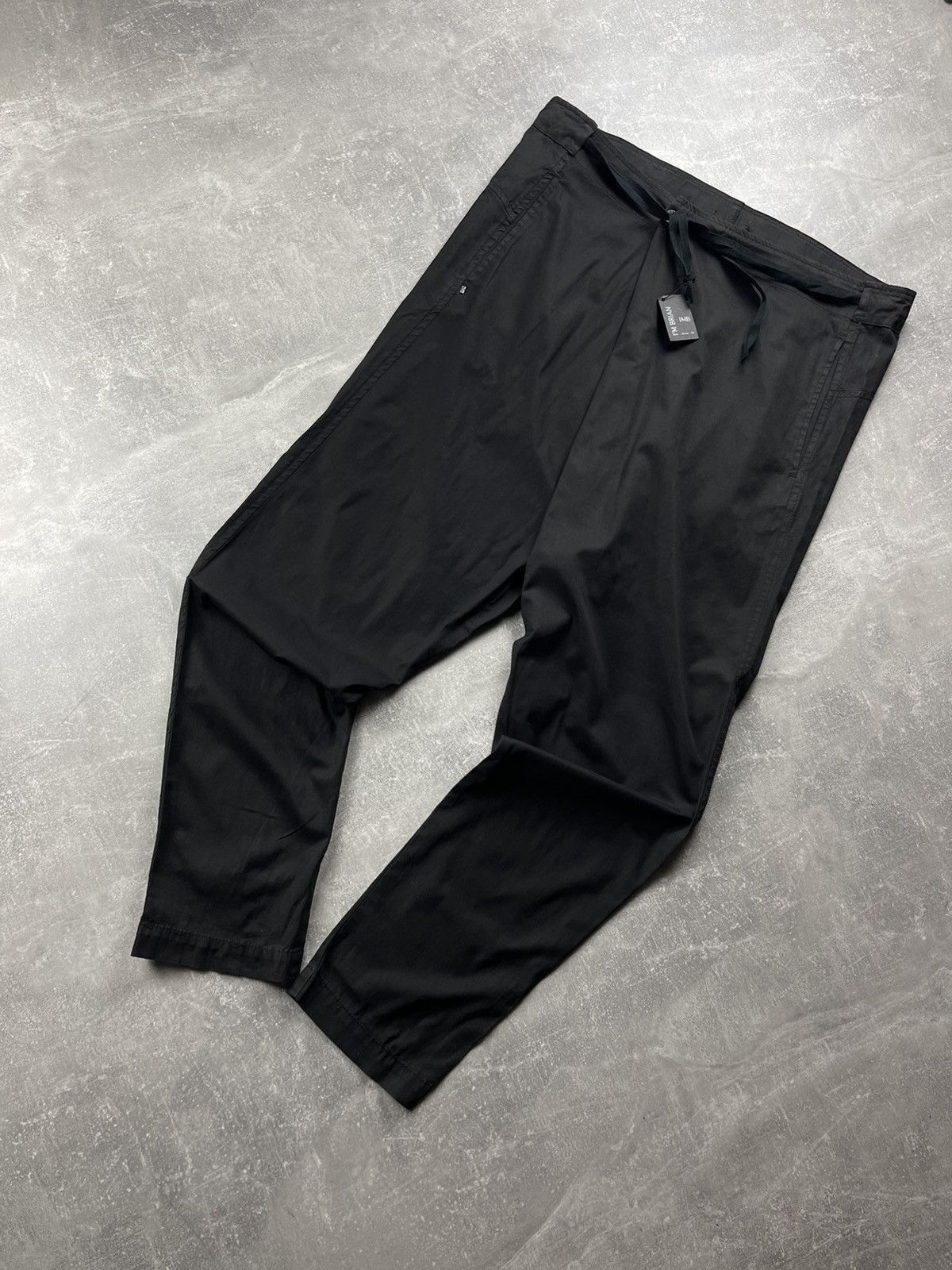 Other Avant Garde I M Brian IMB Drawstring Relaxed Pants Black Size US 33 - 1 Thumbnail