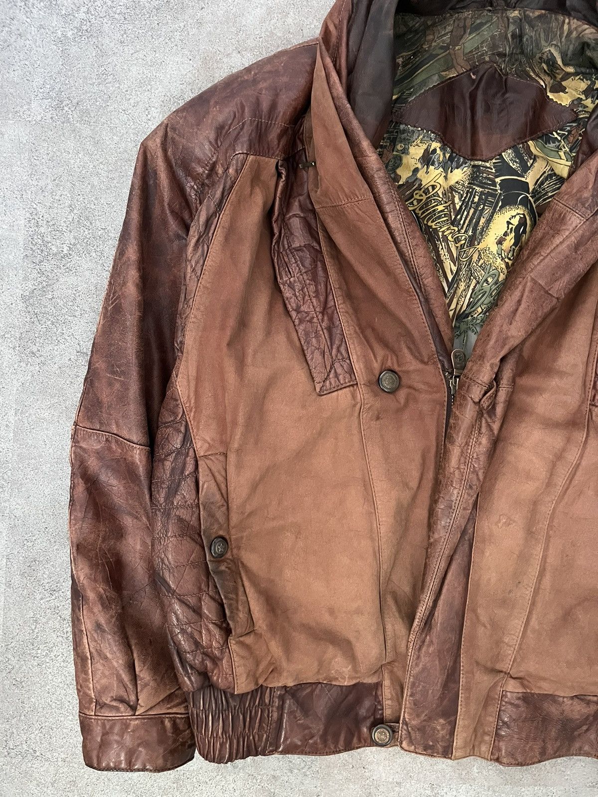 Vintage Leather Jacket Trapper vintage Avant Garde Size US L / EU 52-54 / 3 - 2 Thumbnail