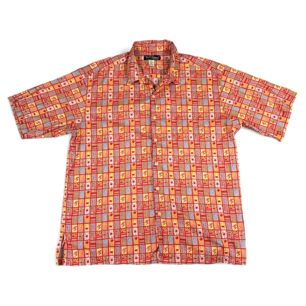 Tori Richard VINTAGE Tori Richard Hawaiian Shirt Adult EXTRA LARGE Red Aloha Geometric Fish Shirt XL Mens Size US XL / EU 56 / 4 - 2 Thumbnail