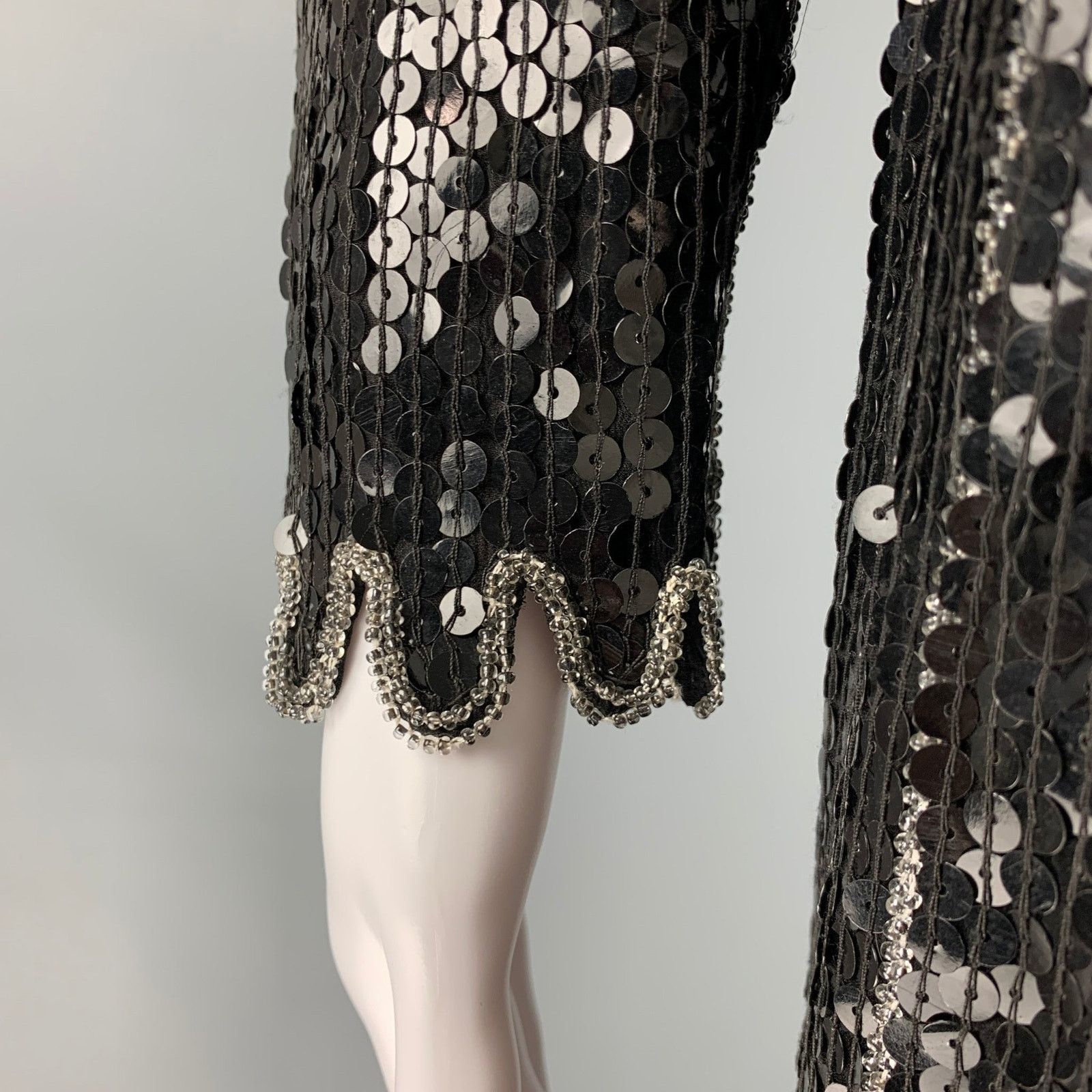 Other Size S Black Silver Sequined Shift Dress Size S / US 4 / IT 40 - 5 Thumbnail