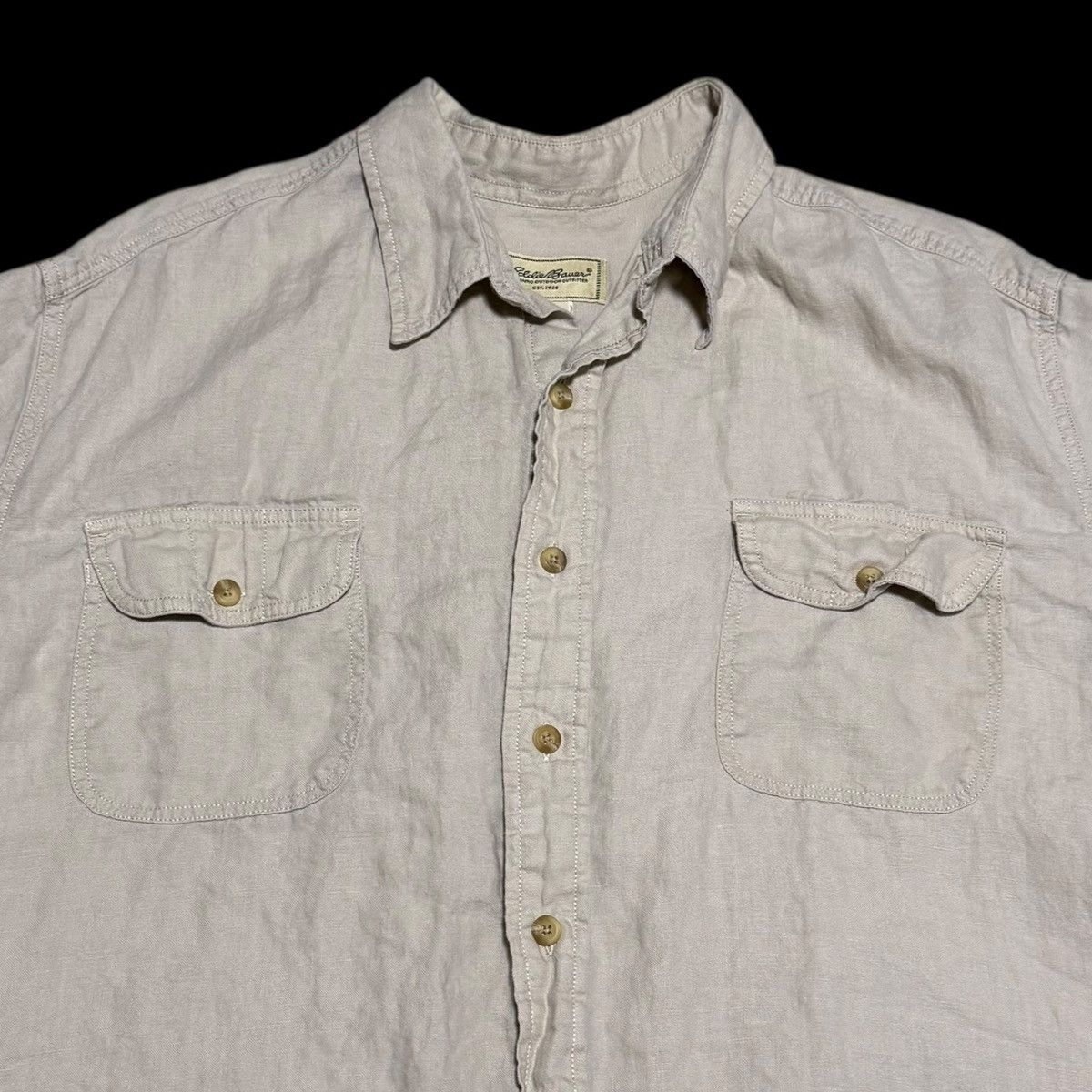 Eddie Bauer Eddie Bauer Linen Short Sleeve Casual Button Up Shirt XL Size US XL / EU 56 / 4 - 2 Thumbnail