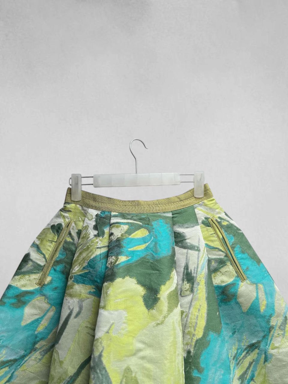 Lanvin Lanvin en Bleu Abstract Jacquard Skirt Size 23" - 6 Thumbnail