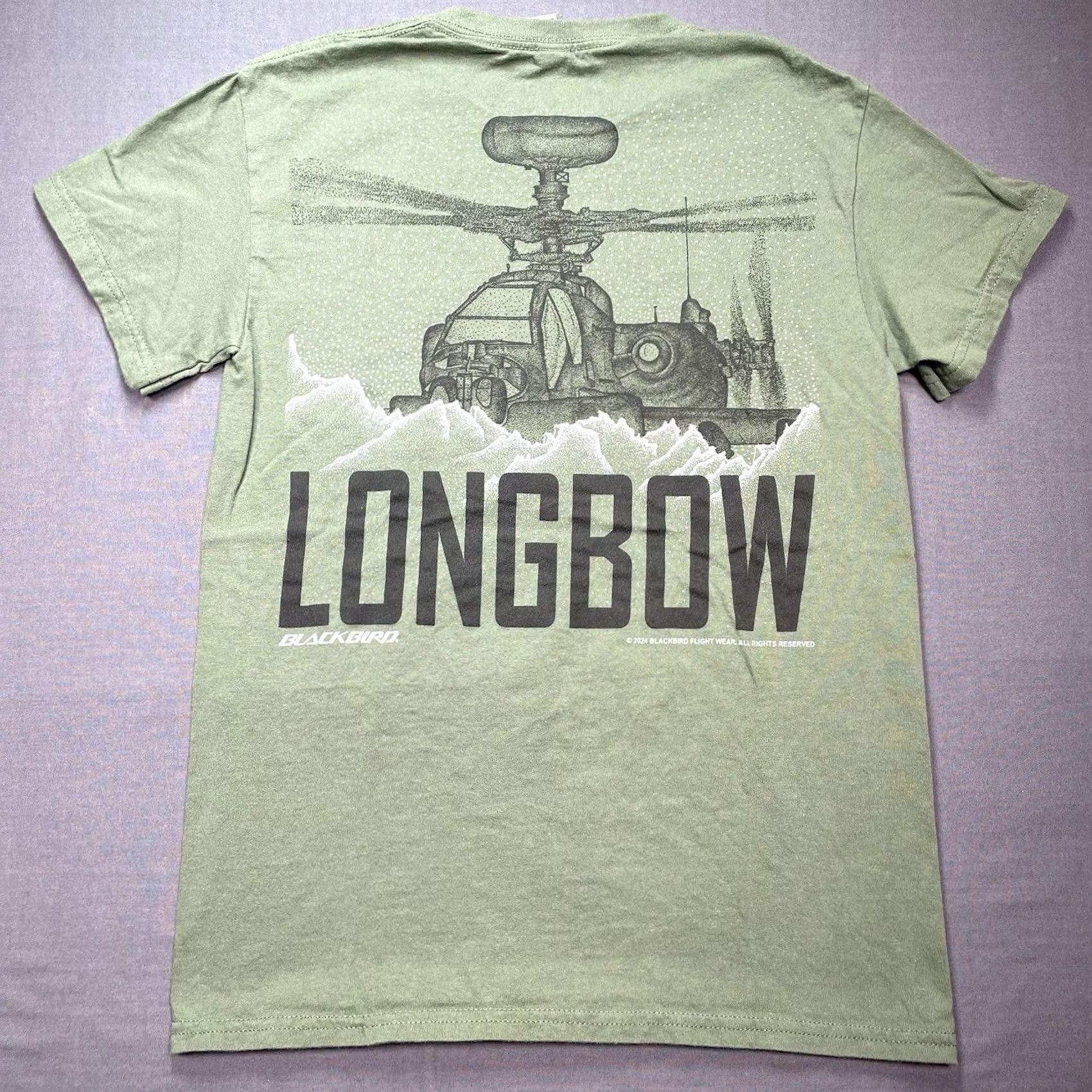 Vintage Apache Shirt Men’s Small Longbow Helicopter Boeing Military Helicopter Shirt Unisex Adults S Green Black Jersey Cotton Aerospace 90s Theme Size US S / EU 44-46 / 1 - 5 Thumbnail