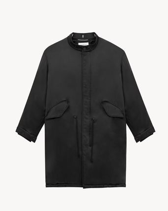 Saint Laurent Paris oc11z1225 800905 Long Parka in Silk Satin in Black Size US S / EU 44-46 / 1 - 2 Thumbnail
