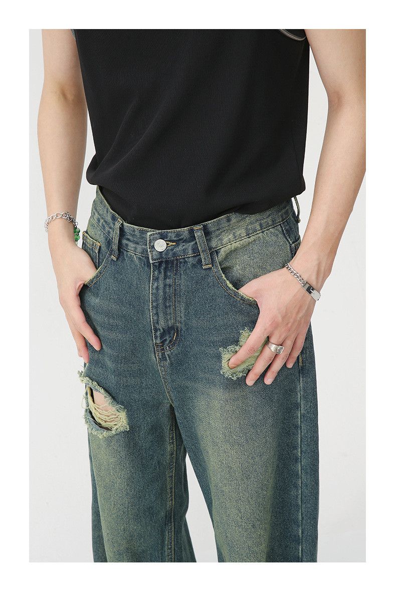 Japanese Brand × Jean Japanese retro loose ripped hip-hop trendy jeans Size US 34 / EU 50 - 5 Thumbnail
