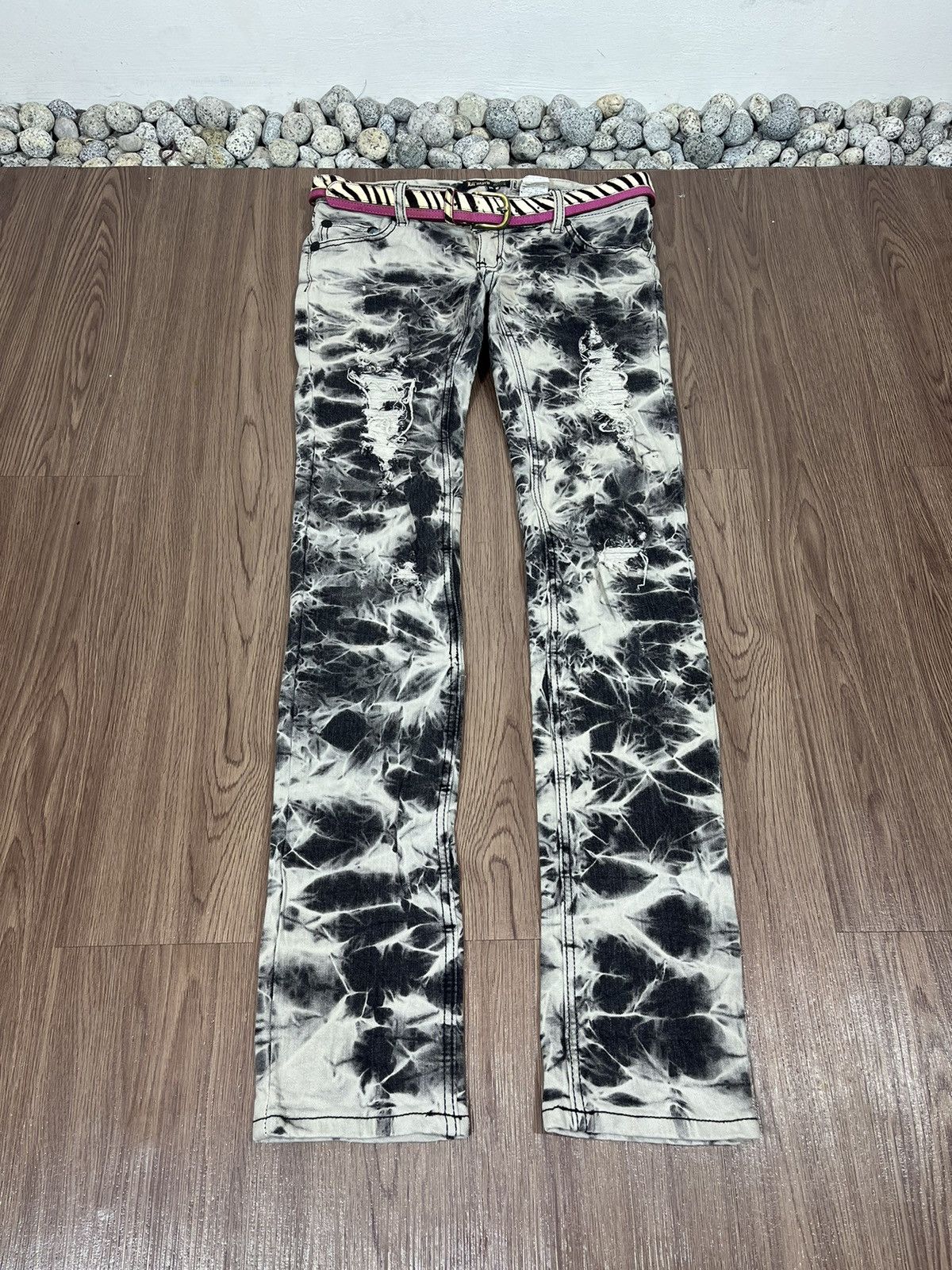 Punk and Yo Lil’ Marv Distressed Marble Wash Jeans Size US 31 - 5 Thumbnail