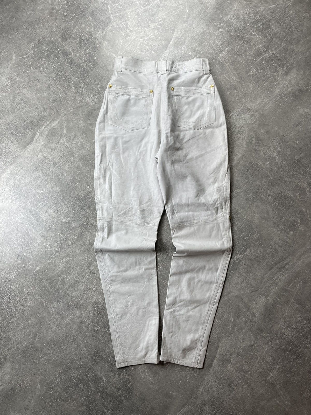 Versace Versus Gianni Versace Vintage 90s White Leather Pants Size 27" / US 4 / IT 40 - 6 Thumbnail