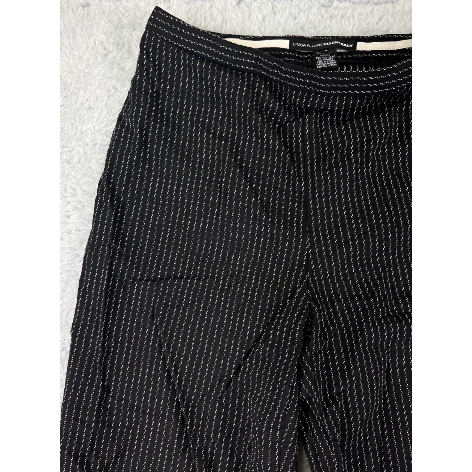 Ellen Tracy Linda Allard Ellen Tracy Pants Womens 10 Black White Striped Wool Blend Size 32" / US 10 / IT 46 - 7 Thumbnail