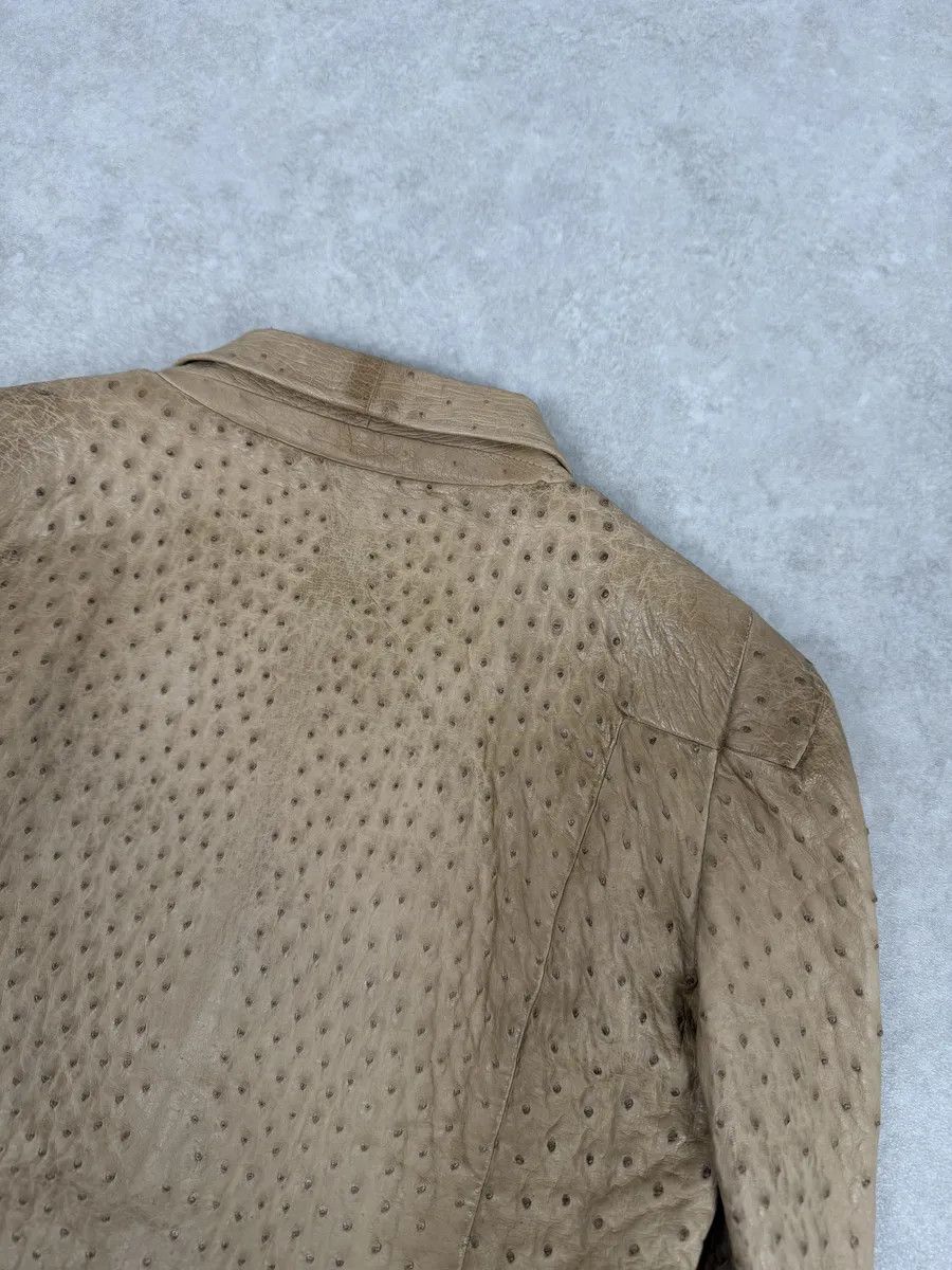 Gucci FW2010 Gucci Beige Asymmetrical Ostrich Leather Jacket by Frida Giannini Size S / US 4 / IT 40 - 9 Thumbnail