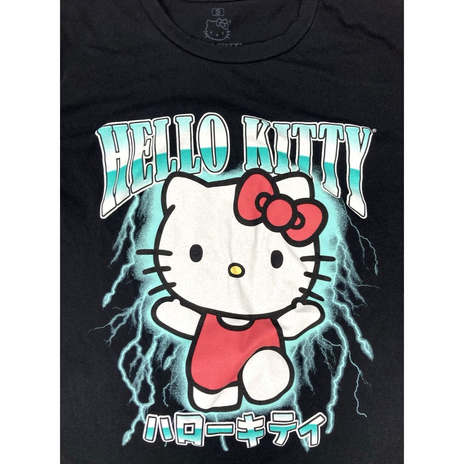 Vintage VINTAGE Hello Kitty Graphic T-shirt Women Small Black Short Sleeve Size S / US 4 / IT 40 - 2 Thumbnail