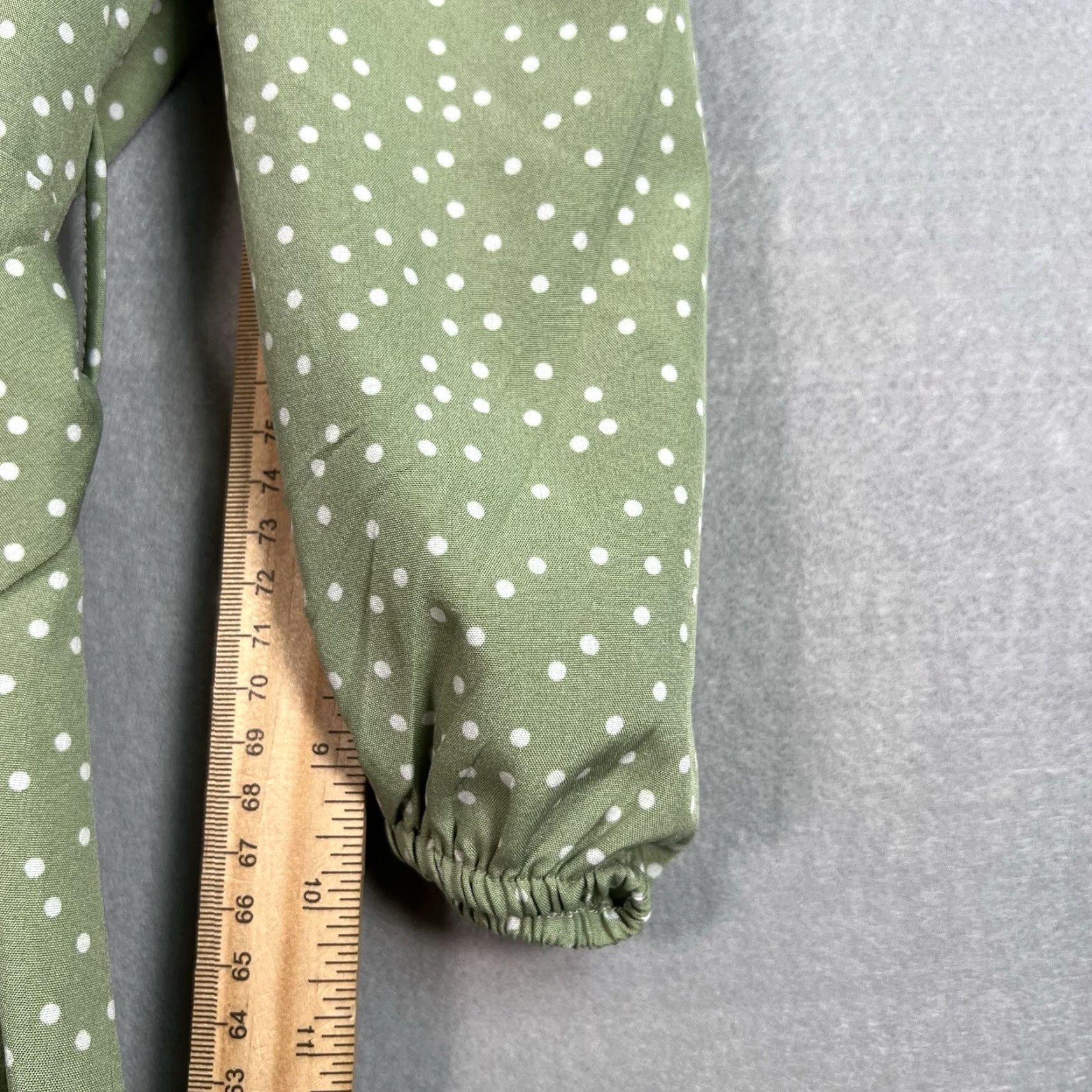 Nasty Gal Nasty Gal Button Down V Neck Spot Dot Print Tea Maxi Dress Womens Size 10 Green Size L / US 10 / IT 46 - 4 Thumbnail