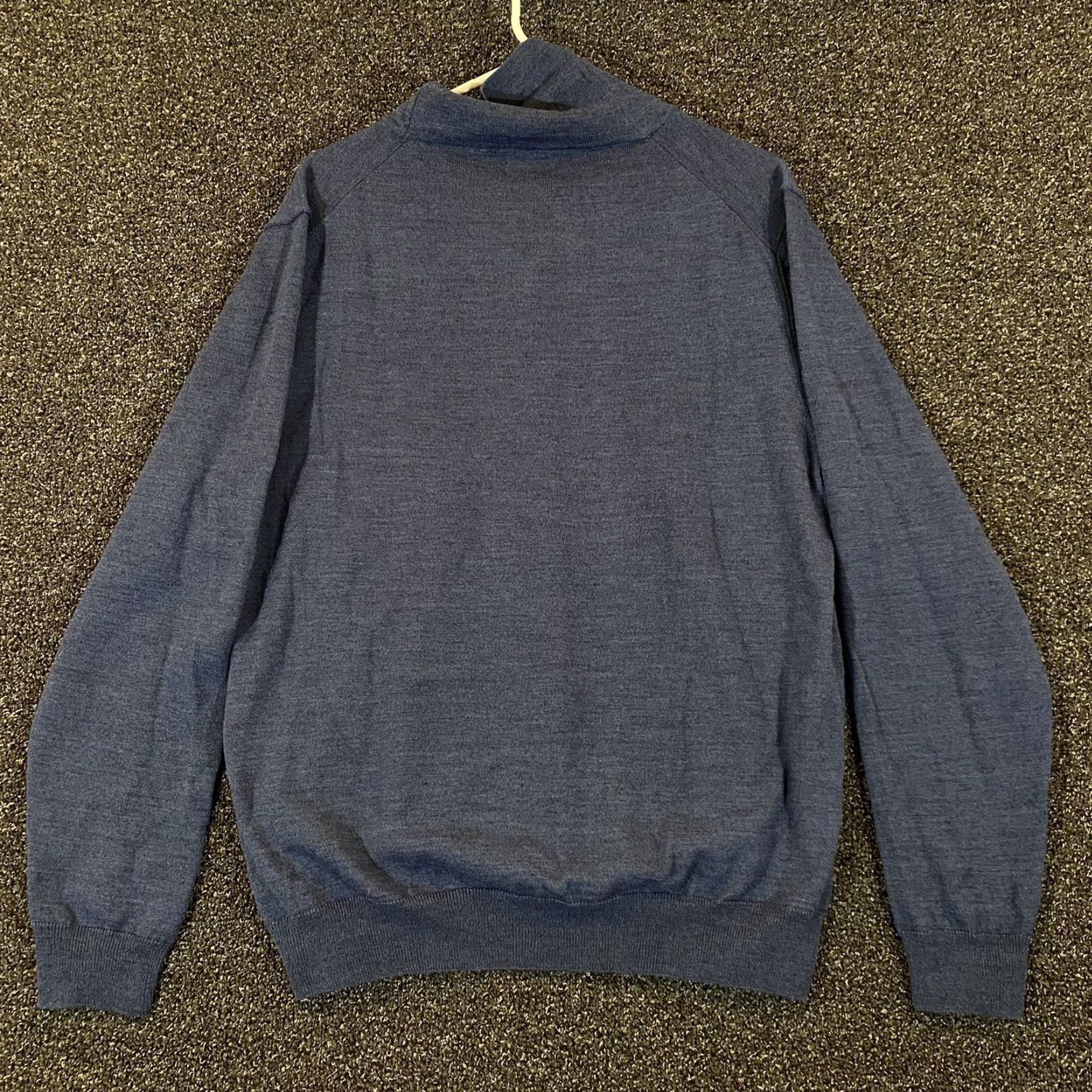 Neiman Marcus NEIMAN MARCUS Sweater Mens Large Blue Merino Wool Acrylic Blend Shawl Collar Size US L / EU 52-54 / 3 - 7 Thumbnail
