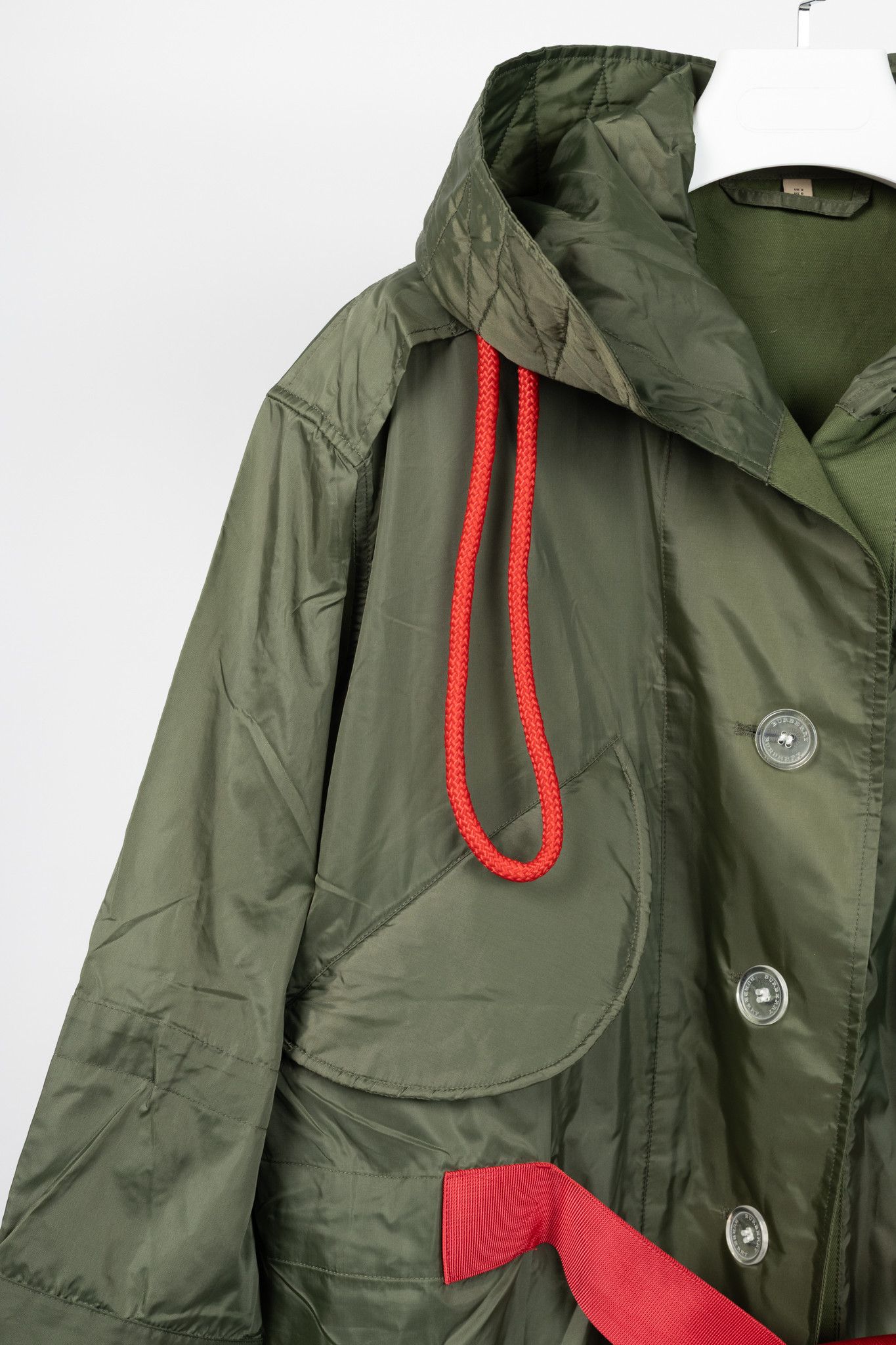 Burberry Burberry Green Tape Detail Showerproof Hooded Parka Size XS / US 0-2 / IT 36-38 - 4 Thumbnail