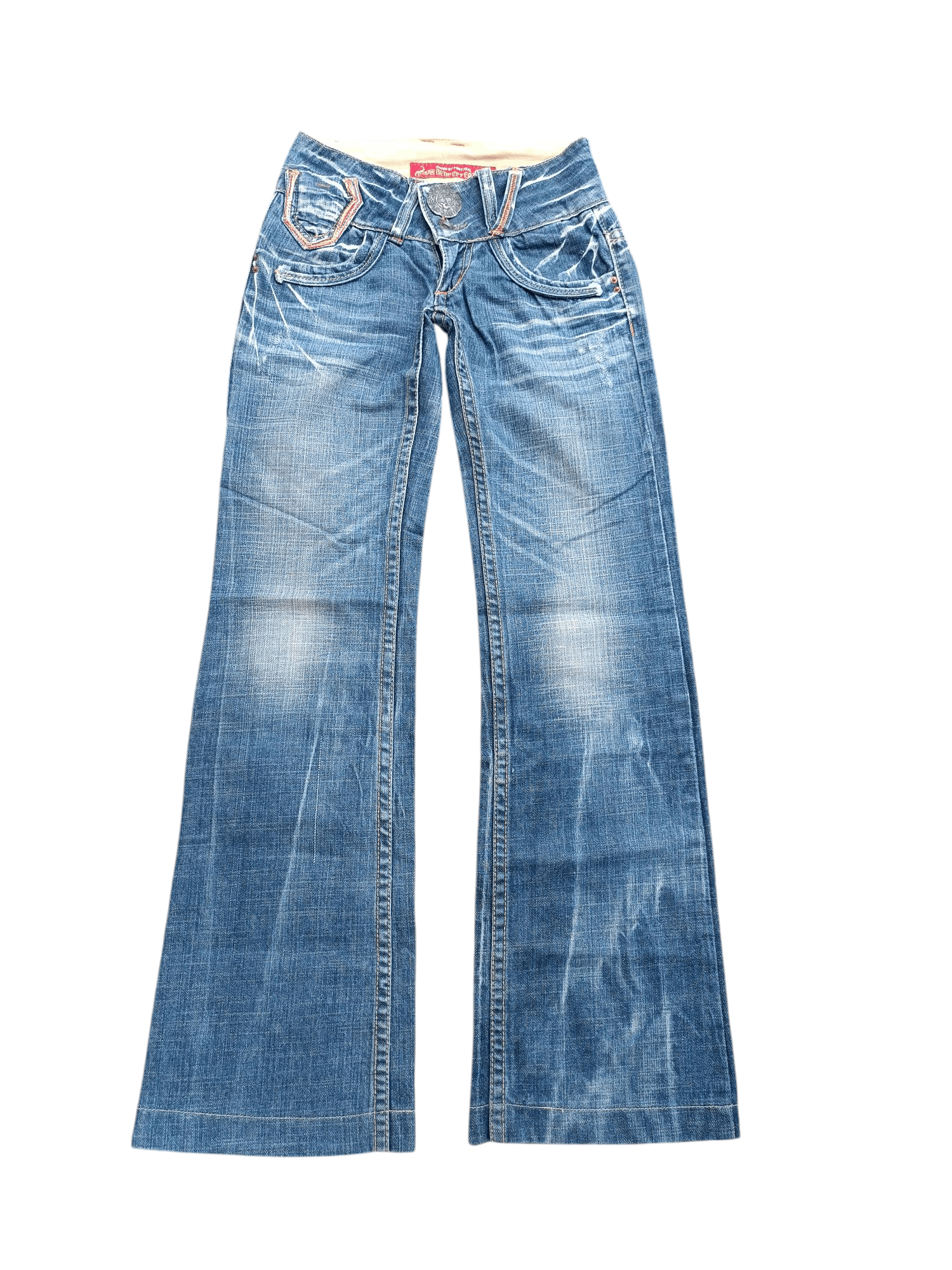If Six Was Nine × Japanese Brand × Le Grande Bleu (L.G.B.) RedPepper RedLabel Flare Distressed Whiskers Faded DenimE243 Size US 26 / EU 42 - 6 Thumbnail