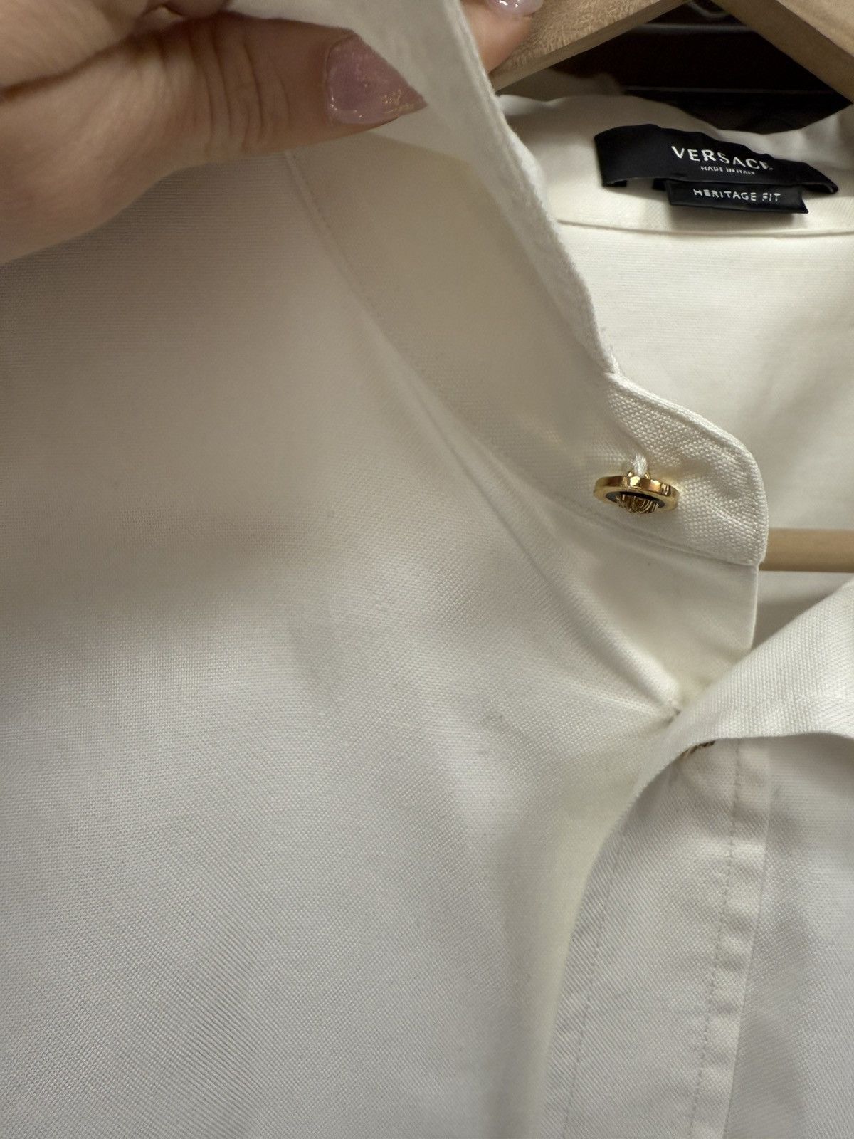 Versace Versace Buttondown Medusa Head Buttons White 39 Size US XXS / EU 40 - 8 Thumbnail